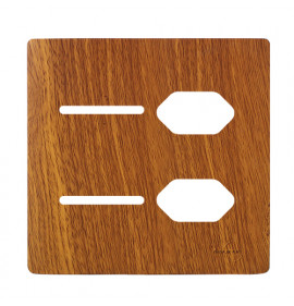 Placa 4x4 2 Interruptores + 2 Tomada - Novara Cumaru